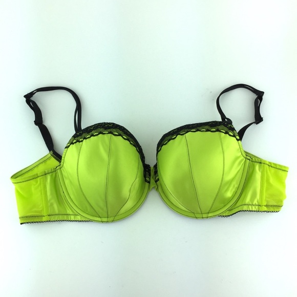 Cacique Other - Cacique Neon Green Black Lace Bra 42 C
